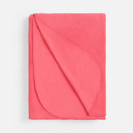 Флисовый плед Warm&Peace, розовый (коралловый)