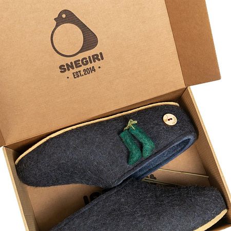 Домашние валенки Step, темно-синие (клякса), размер 44