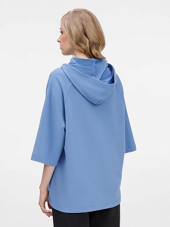 Футболка оверсайз унисекс с капюшоном Neofit, синяя, размер XL/2XL