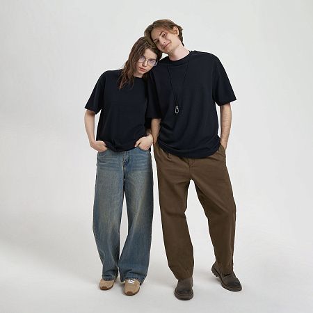 Футболка унисекс премиум AURA, 100% хлопок 200гр. черный, размер 3XL/4XL