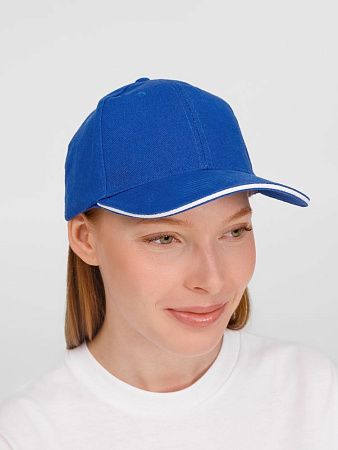 Бейсболка Buffalo, ярко-синяя с белым