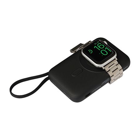 Внешний аккумулятор Комбо (Combo) 4-в-1 10000mAh с функцией беспроводной зарядки 15W, черный