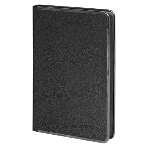 Ежедневник Alfa Techno Soft A5, черный, недатированный, в твердой обложке с металлическим элементом