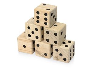 Деревянная игра в кости, XL "Dice", цвет: натуральный
