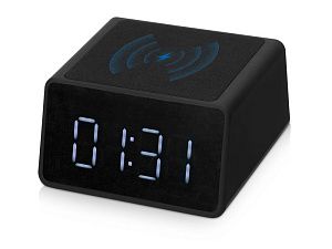 Беспроводная колонка с часами и функцией беспроводной зарядки «Sentry», цвет: черный