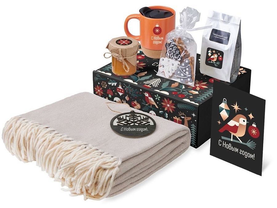 Подарочный набор «Re:Nest» с пледом, кружкой и вареньем