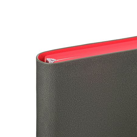 Ежедневник Latte soft touch недатированный, серый/красный