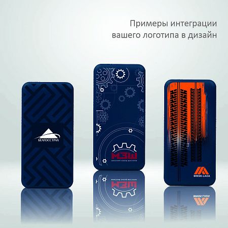 Внешний аккумулятор (powerbank) «Amper», 10 000 mAH, 5V 2.0 A, темно-синий