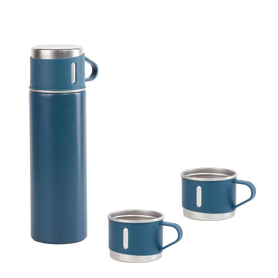 Набор подарочный "Алтай": термос, 3 кружки, пудра