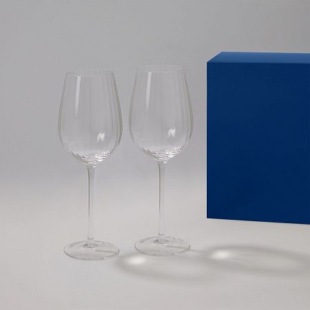 Подарочный набор 2 бокала для вина Бланш (Blanche) в синей коробке