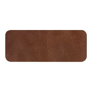 Шеврон Rectangle Smooth Leather размер 75*29 мм, коричневый, со скругленными углами