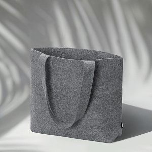 Сумка-шоппер «Stratum» фетровая горизонтальная, цвет: серый