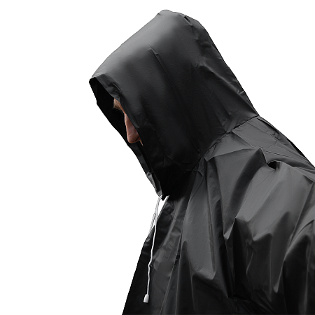 Дождевик пончо Budget туристический один размер, черный