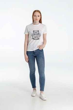 Футболка женская Bear, белая, размер S