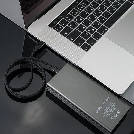 Кабель COIL магнитный для зарядки и передачи данных, 100Вт, 480Мб/с, нейлоновая оплетка, черный