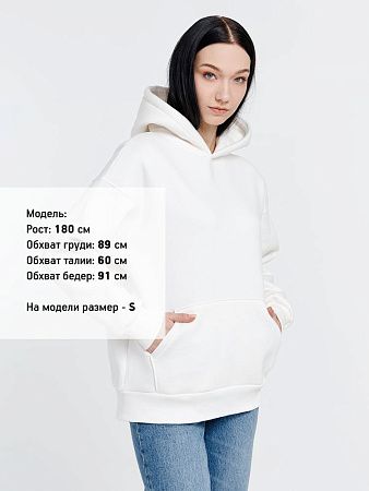 Худи оверсайз унисекс Go Easy, молочно-белое, размер L