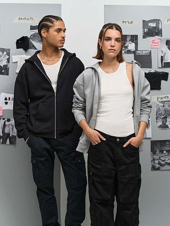 Толстовка унисекс на молнии Jelo, черная, размер S