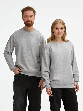 Свитшот унисекс Columbia, серый меланж, размер 4XL