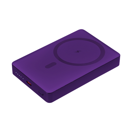 Внешний аккумулятор Атлантис Плюс PD (Atlantis PD Plus) 10000mAh с функцией беспроводной зарядки 15W, фиолетовый