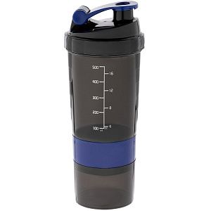 Спортивный шейкер с контейнером Tonus, черно-синий