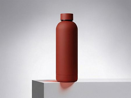 Вакуумная термобутылка с медной изоляцией «Cask», soft-touch, тубус, 500 мл