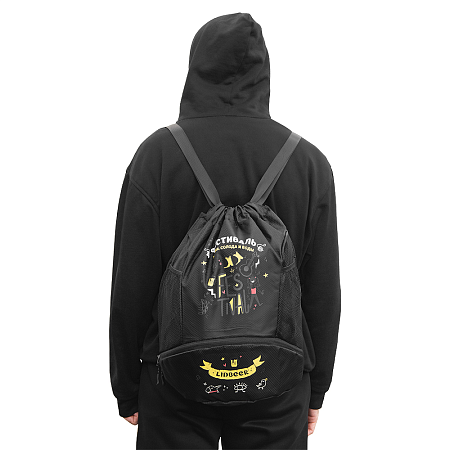 Рюкзак нейлоновый Trieste Print Sample Markli, черный, размер 42*45*16 см