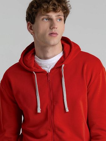 Толстовка на молнии с капюшоном Unit Siverga Heavy, красная, размер S v2