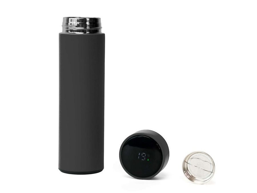 Термос FAMILY MARK LED, индикатор, soft touch