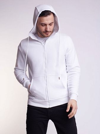 Худи на молнии Premium Heavy, белое, размер XS