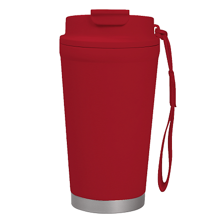 Термокружка Alba металлическая, 410 мл, красная с серебром