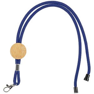 Шнурок для бейджа Tube Wood, синий