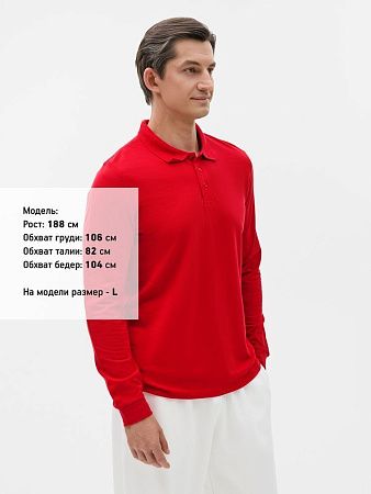 Рубашка поло с длинным рукавом Prime LSL, красная, размер 3XL