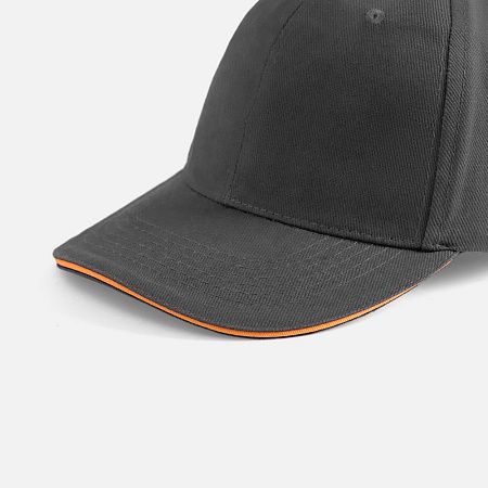 Бейсболка Buffalo, серая с оранжевым