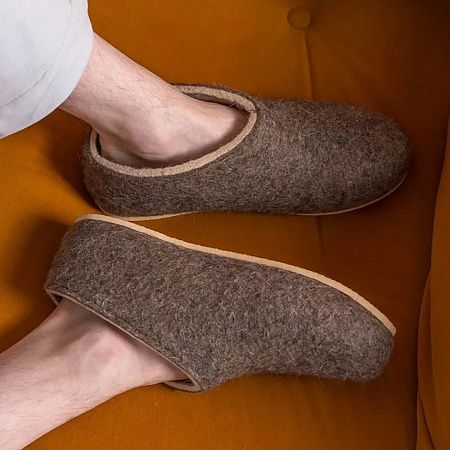 Домашние валенки Cant, серо-коричневые (натуральные), размер 38