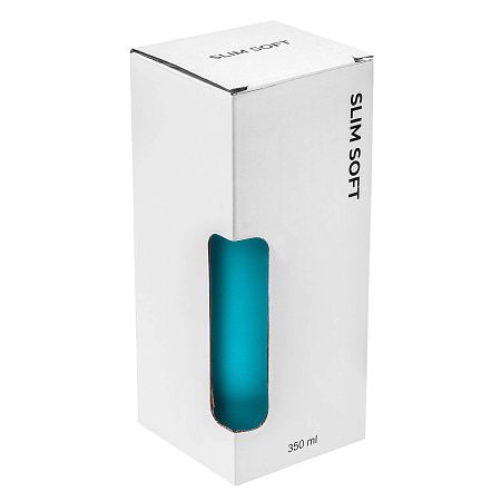 Термокружка SLIM SOFT 350мл. Бирюзовая с черной крышкой 6031.16