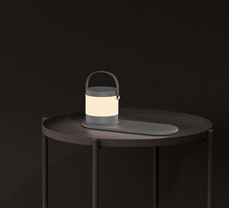 Настольная беспроводная (15W) зарядная станция "Smart Home" с bluetooth колонкой-лампой