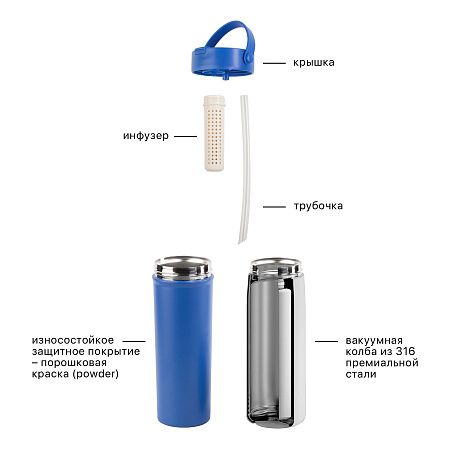 Термокружка "Pinta" 600 мл, покрытие пудра