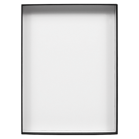 Коробка подарочная, размер 24*17,5*3 см, Solution Superior Linen, черная, бежевый ложемент под два прямоугольных предмета