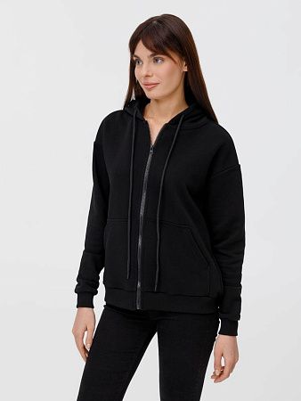 Толстовка унисекс оверсайз на молнии Zippy Terry, черная, размер XL/2XL