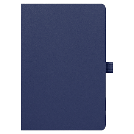 Блокнот Alfa Polo Line А5 в линейку матовый, синий, в твердой обложке с синей резинкой и петлей для ручки