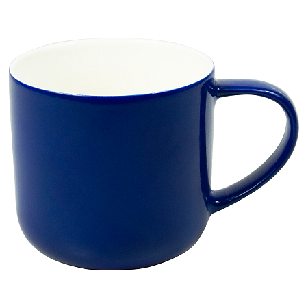 Кружка фарфоровая Casa Grande Iris Varnish, глянцевая, темно-синяя/белая,  400 мл