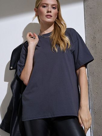 Футболка Oversize Premium, темно-серая (антрацит), размер XL