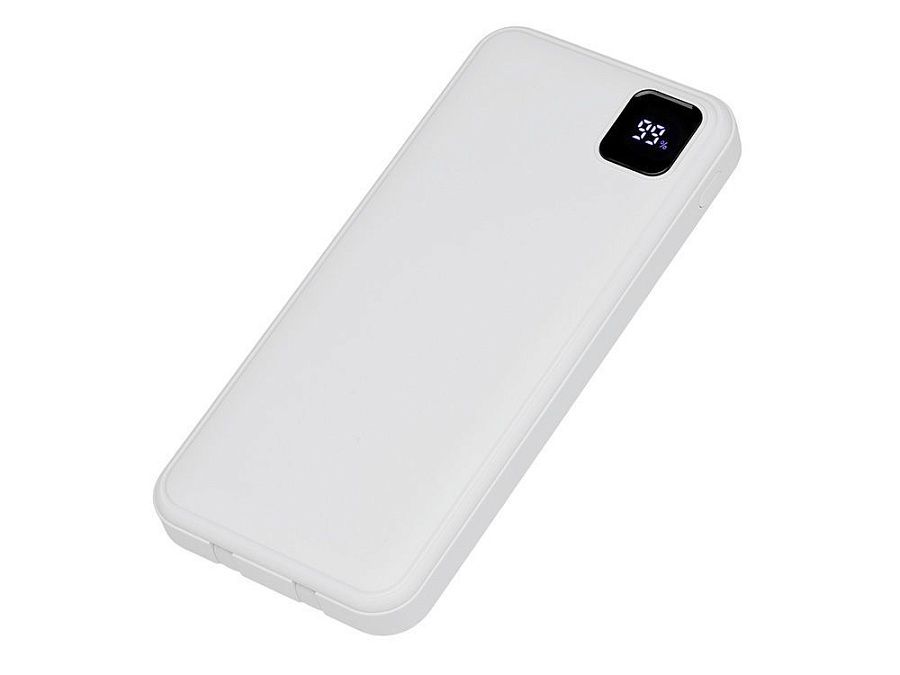 Внешний аккумулятор со встроенными кабелями «Фрэйм», 10000 мАч