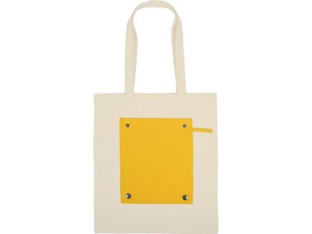 Складная хлопковая сумка для шопинга «Gross» с карманом, 180 г/м2