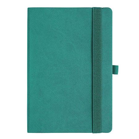 Ежедневник Flexy Line Linen А5, бирюзовый/бирюзовый, недатированный, в гибкой обложке, с резинкой и петлей для ручки