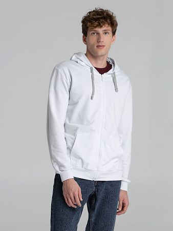 Толстовка на молнии с капюшоном Unit Siverga, белая, размер S