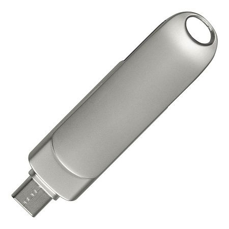Флеш накопитель USB 3.0 + TYPE C Cupertino, металл, серебристый матовый, 32 GB