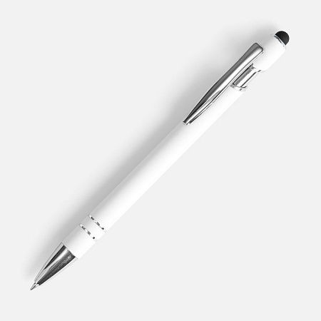 Ручка шариковая Pointer Soft Touch со стилусом, белая