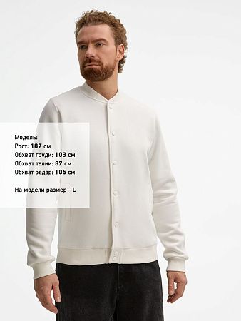 Бомбер унисекс AtmosWear, молочно-белый, размер L