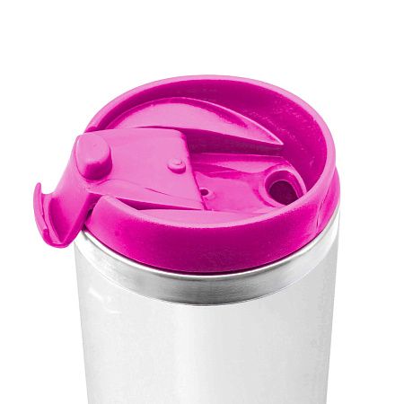 Термокружка NEXT WHITE 350мл. Белая с розовой крышкой 6042.10